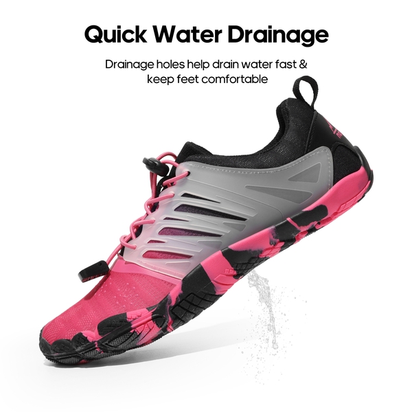 Women's Quick Dry Swim Diving Water Shoes - HOT PINK-BLACK - 3